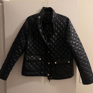 Jcrew Shiny downtown field puffer jacket in navy size L